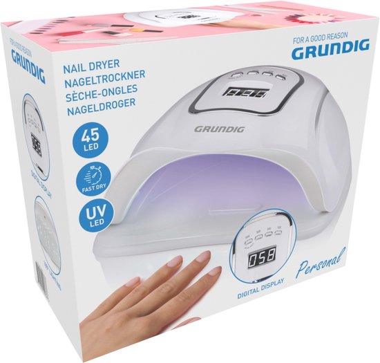 Grundig Nageldroger - 230V - 45 LED - Nageldroger voor Gel Nagellak - Digitaal Display - 4 Standen