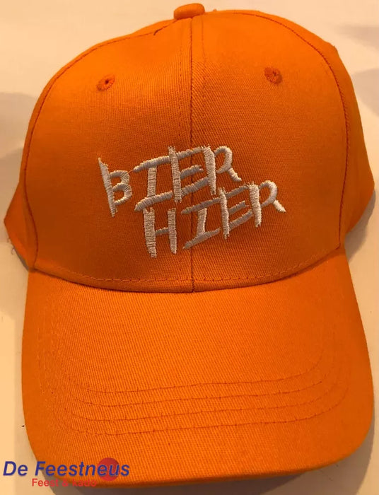 Oranje cap “Bier hier”