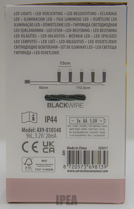 Kerstverlichting – 96 LED – 7 m – Extra Warm Wit – 8 Functies + Memory – Timer