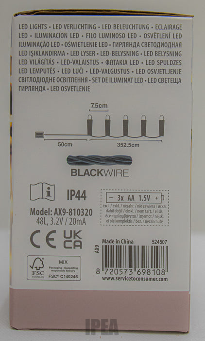 Kerstverlichting – 48 LED – 3,5 m – Extra Warm Wit – 8 Functies + Memory – Timer