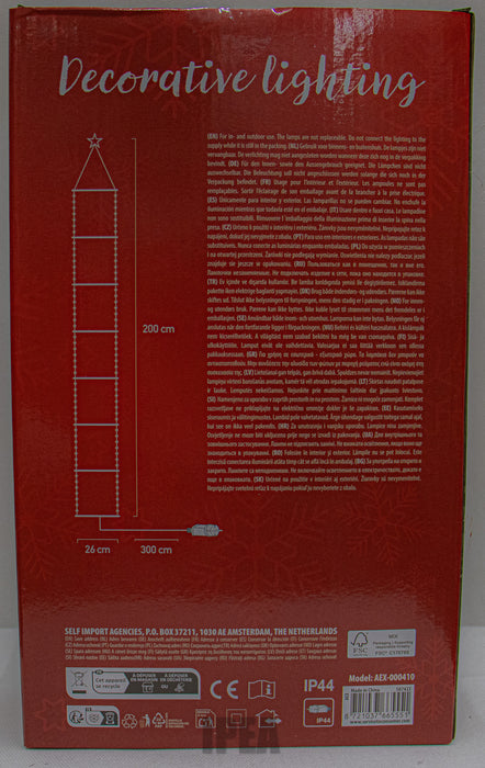 LED Klimtouw – Santa Ladder – 124 LED – 200 cm – Warm Wit – 8 Functies + Timer