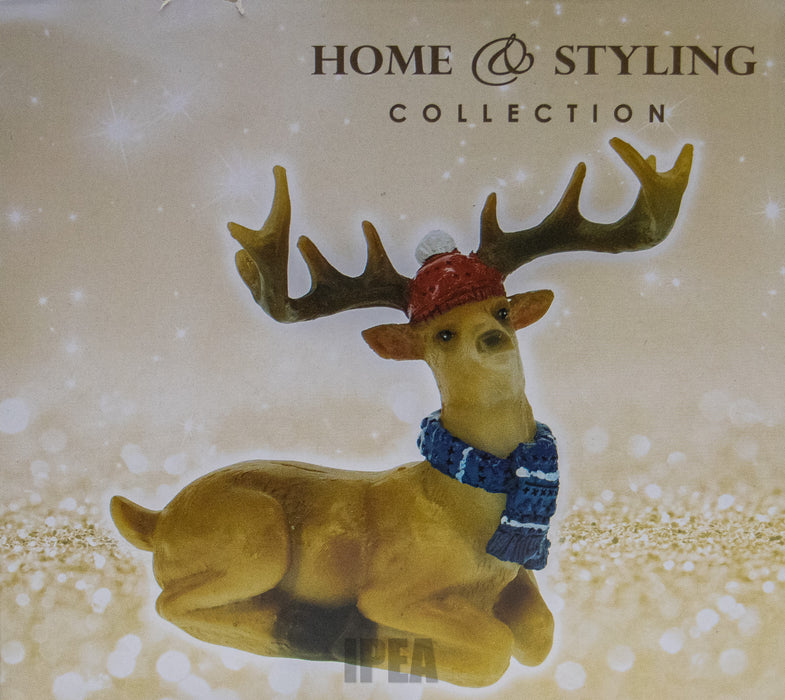 Kerst Rendier – 11 cm – Met Muts & Sjaal
