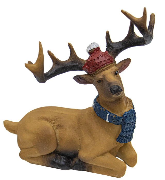 Kerst Rendier – 11 cm – Met Muts & Sjaal