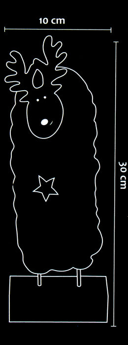 Vilt Kerstfiguur – Rendier – 10×30 cm – 20× LED