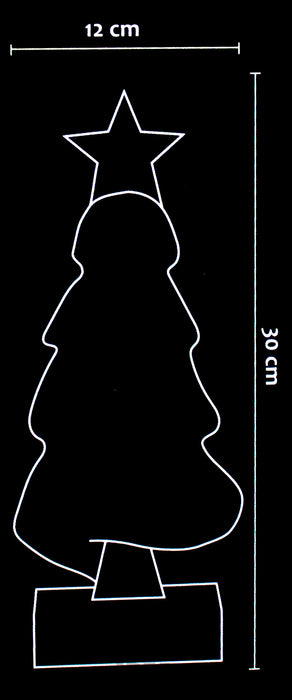 Vilt Kerstboom – 10×30 cm – 20× LED – Houten Ster