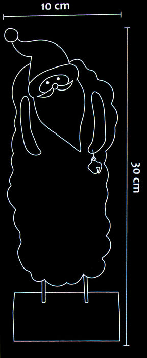 Vilt Kerstfiguur – Kerstman – 10×30 cm – 20× LED