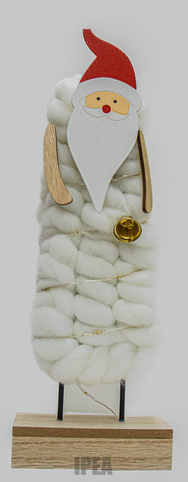 Vilt Kerstfiguur – Kerstman – 10×30 cm – 20× LED