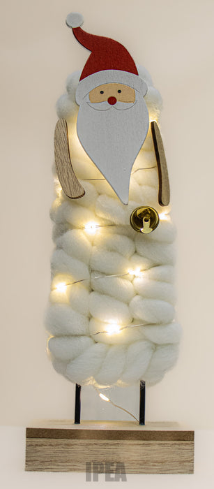 Vilt Kerstfiguur – Kerstman – 10×30 cm – 20× LED