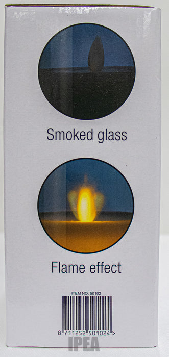 LED Kaarsen in Glas – 3 Stuks – Smoked Glass – Flame Effect