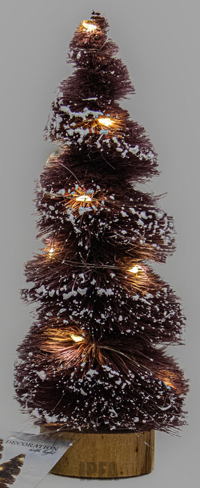 Kerstboom Mini – 20 cm – 12× LED – Snowy & Houten Stam