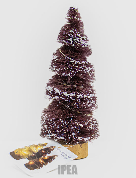 Kerstboom Mini – 20 cm – 12× LED – Snowy & Houten Stam