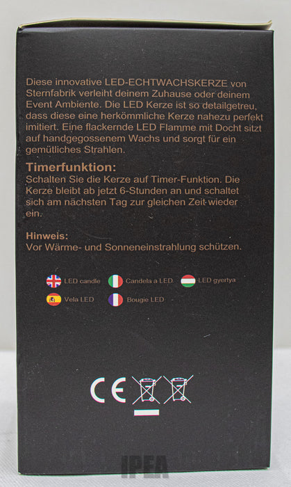 Echtwax LED Kaars in Glas – 7.5×15 cm – 3D Vlam – Timer 6u – Mint