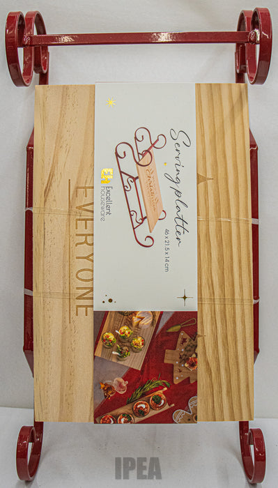 Serveerplank – Slee Design – 46 × 21,5 × 14 cm – Hout & Metaal – Kerst
