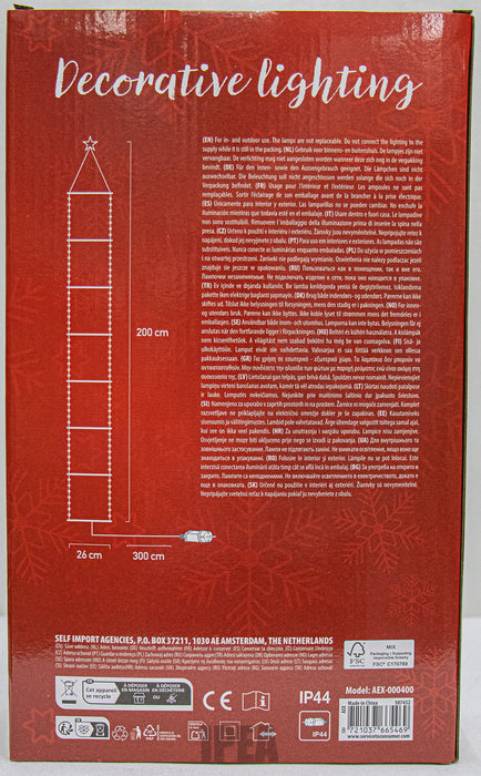 LED Klimtouw – Santa Ladder – 124 LED – 200 cm – Multicolor – 8 Functies + Timer