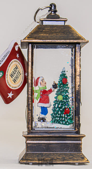 Lantaarn – 13 cm – Met LED – Kind bij Kerstboom