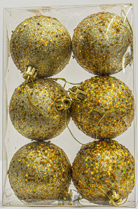 Kerstballen – 4 stuks – Goud – Glitter & Sterren