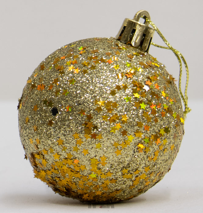 Kerstballen – 4 stuks – Goud – Glitter & Sterren