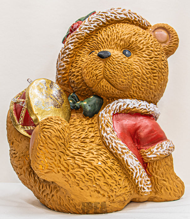 Kerstdecoratie – Berenbeeld met Trommel & LED – 29 cm