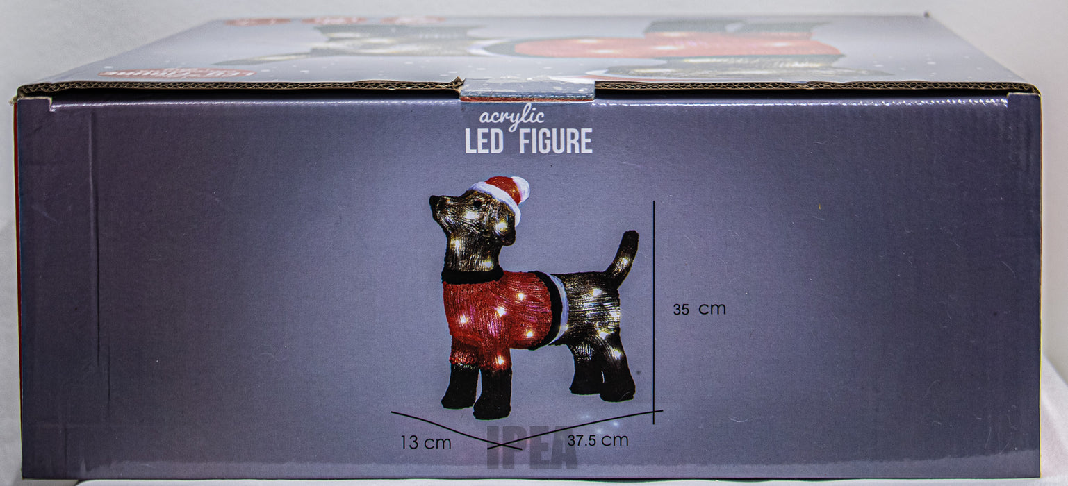 Acrylic LED Hond – 35 × 37,5 cm – 40 LED – Kerstdecoratie