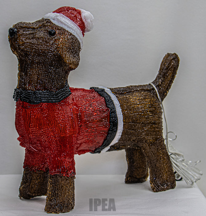 Acrylic LED Hond – 35 × 37,5 cm – 40 LED – Kerstdecoratie