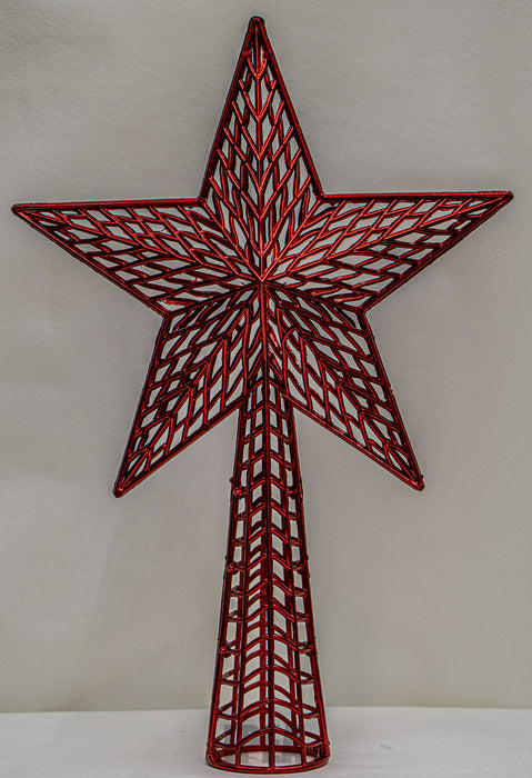 Kerstboom Piek – Ster – Metaal – Rood – 24×37 cm