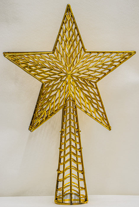 Kerstboom Piek – Ster – Metaal – Goud – 24×37 cm