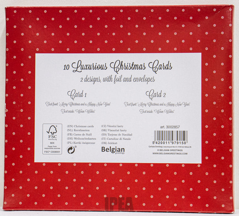 Kerstkaarten Set – 10 Stuks – Winterlandschap – Merry Christmas & Happy New Year