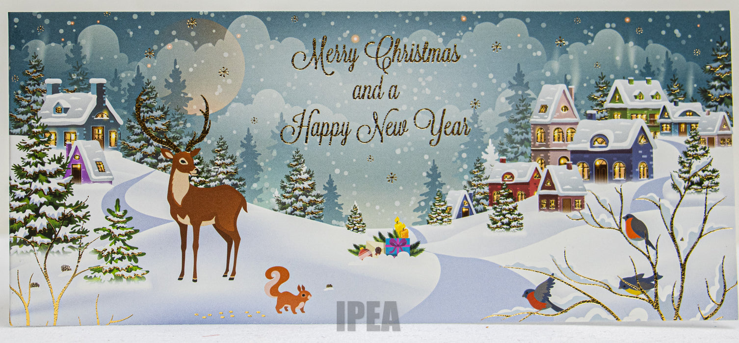 Kerstkaarten Set – 10 Stuks – Winterlandschap – Merry Christmas & Happy New Year