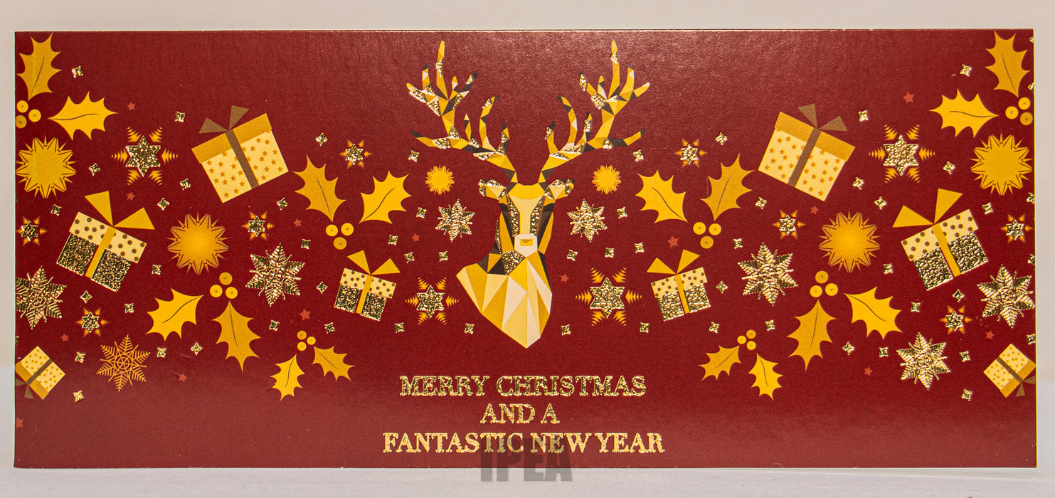 Kerstkaarten Set – 10 Stuks – Luxe Goudfolie – Merry Christmas & Happy New Year