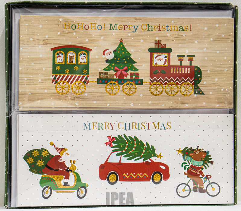 Kerstkaarten Set – 10 Stuks – Holografisch – Merry Christmas