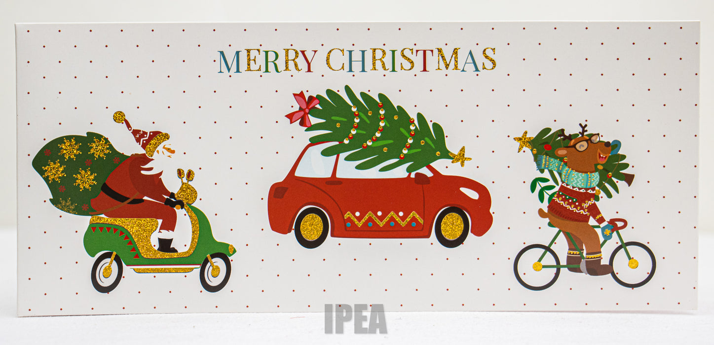 Kerstkaarten Set – 10 Stuks – Holografisch – Merry Christmas