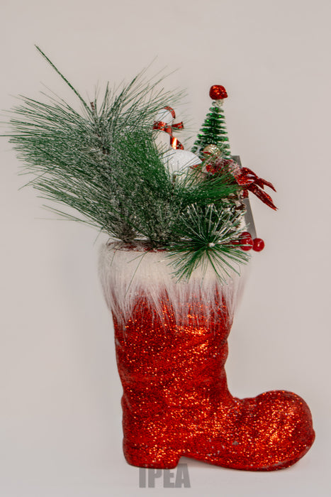 Kerst Laars – Glitter Rood – 24 cm