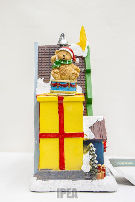 Christmas LED Village – Gift Shop (Toy Maker) – Licht, Muziek & Beweging – 25×14.5×27.5 cm