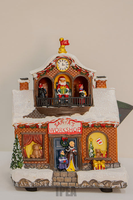 Christmas LED Village – Santa’s Workshop – Warm Licht (17×13×20.5 cm)