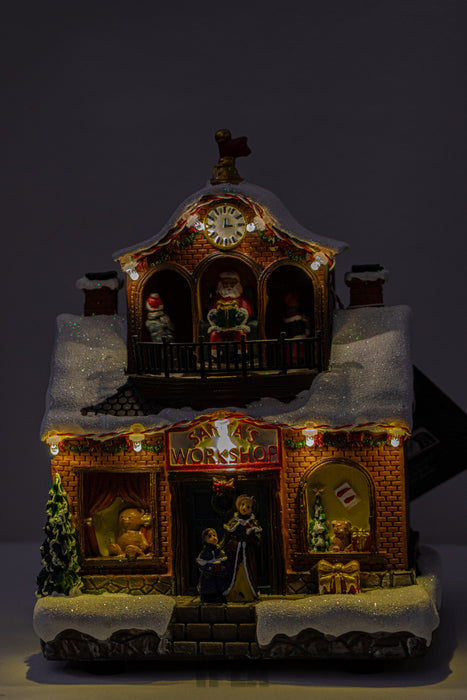 Christmas LED Village – Santa’s Workshop – Warm Licht (17×13×20.5 cm)