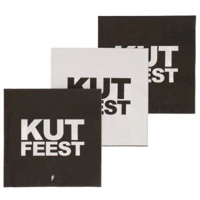 Servetten Kutfeest Zwart/Wit 20 stuks